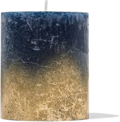 HEMA Rustieke Kaars Ø7x8 Donkerblauw goud (goud)