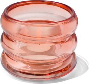 HEMA Sfeerlichthouder Donut Ø8x6 Oranje Glas (oranje)
