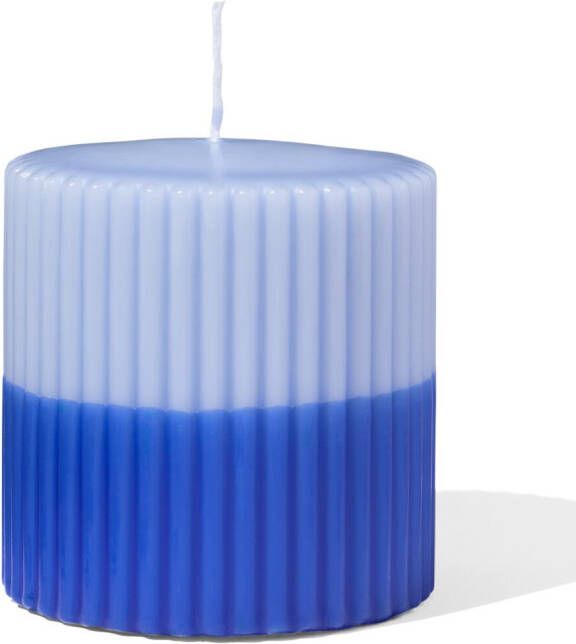 HEMA Stompkaars Ø10x10cm Ribbel Lichtblauw-blauw (blauw)
