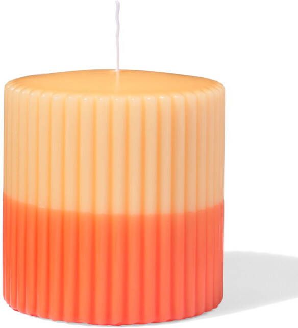 HEMA Stompkaars Ø10x10cm Ribbel Lichtoranje-oranje (oranje)
