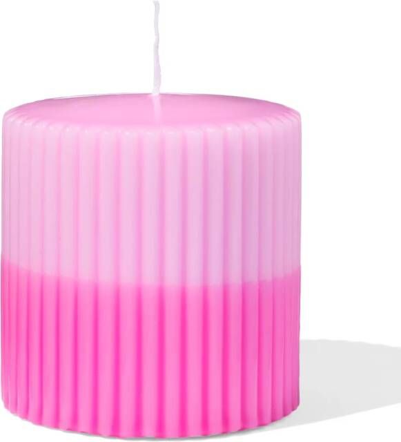 HEMA Stompkaars Ø10x10cm Ribbel Lichtoranje-oranje (roze)