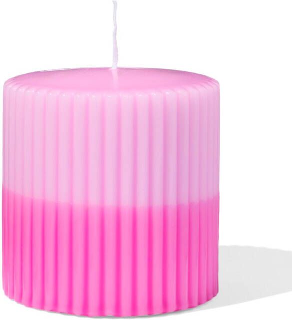HEMA Stompkaars Ø10x10cm Ribbel Lichtoranje-oranje (roze)
