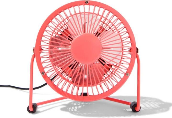 HEMA Tafelventilator USB Retro Neon Oranje Ø10cm (roze)