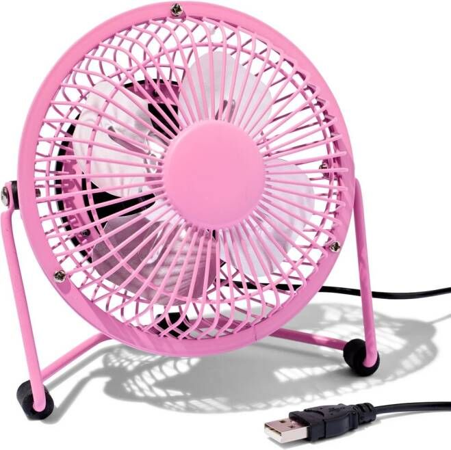 HEMA Tafelventilator USB Retro Neon Roze Ø10cm