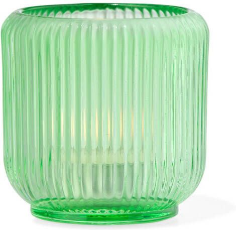 HEMA Theelichthouder M Glas Ribbel Groen (groen)