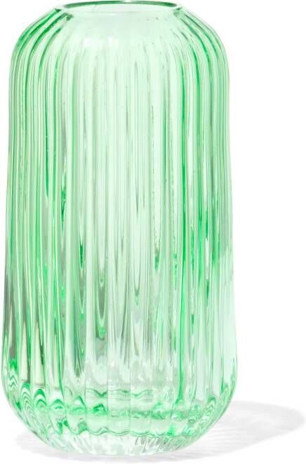 HEMA Vaas Voor Geurstokjes XS Glas Ribbel Groen (groen)
