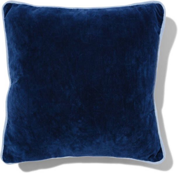 HEMA Woonkussen Met Hoes Velours Blauw 40x40 (donkerblauw)