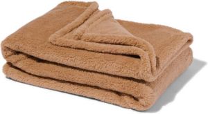 HEMA Woonplaid Teddy 130x150 Bruin (naturel)