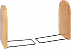 QUVIO Boekensteunen 2 stuks Hout en metaal