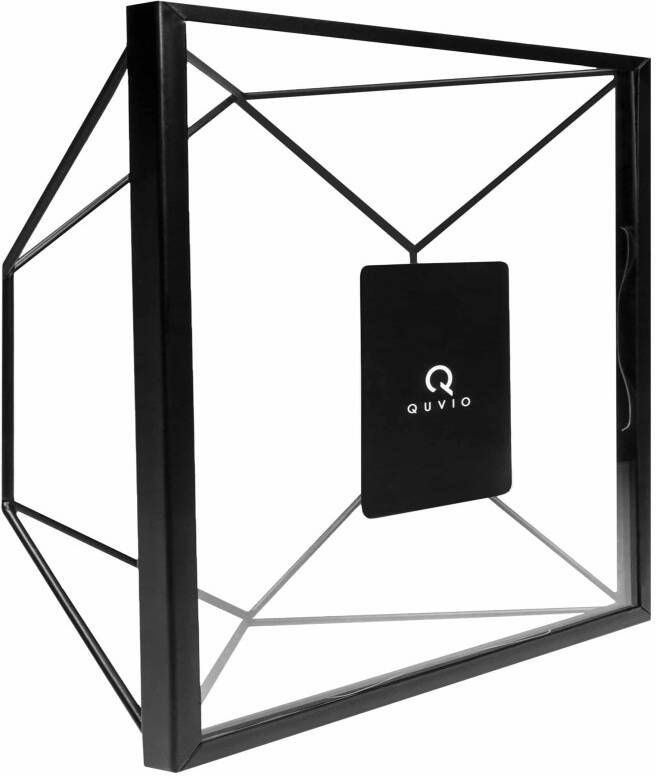QUVIO Fotolijstje hexagon staal 15 x 15cm Zwart