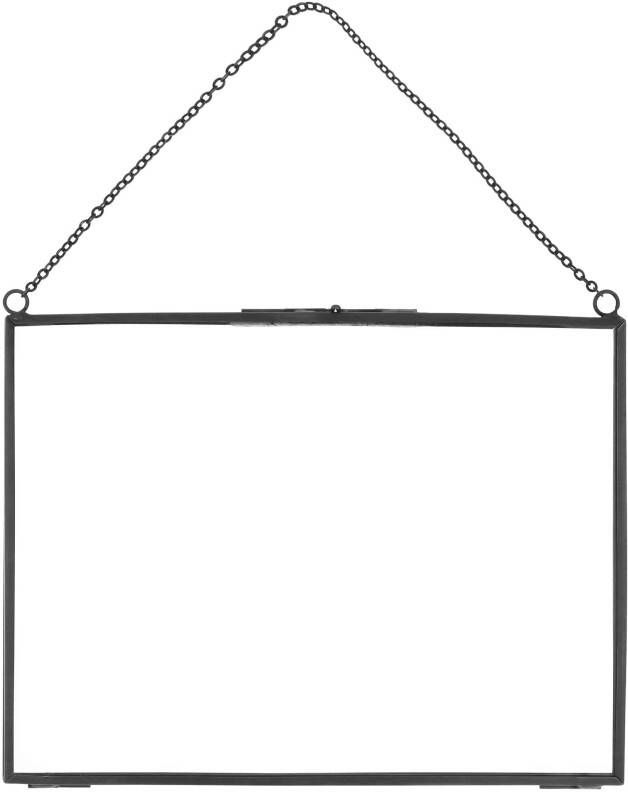QUVIO Fotolijst hangend met ketting 20 x 15 cm Staal en glas
