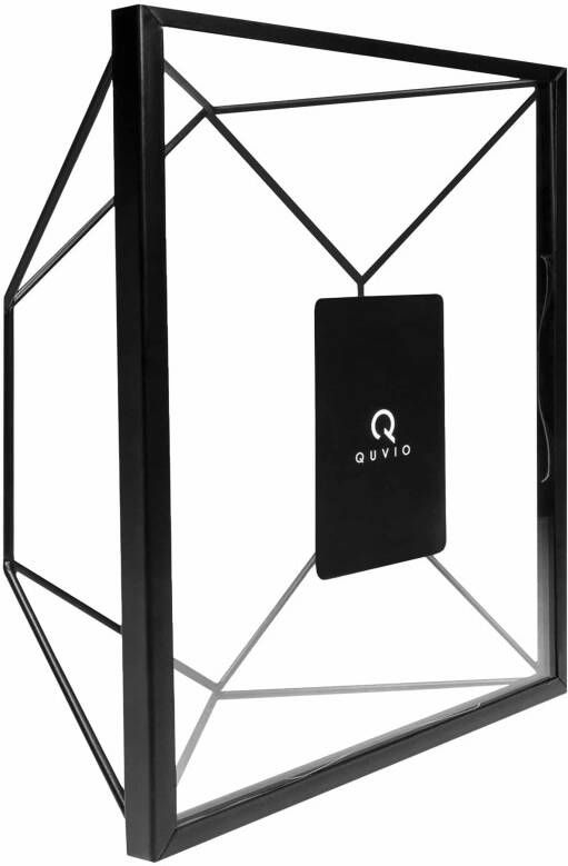 QUVIO Fotolijstje hexagon staal 17.5 x 23cm Zwart