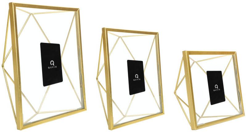 QUVIO Fotolijstje hexagon 15x15 cm + 15x20 5 cm + 17 5x23 cm Goud