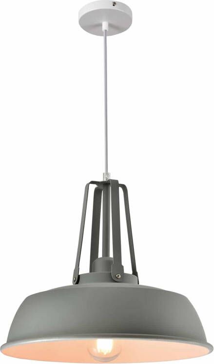 QUVIO Hanglamp industrieel Bolvormige kap Diameter 35 cm Grijs met groene gloed