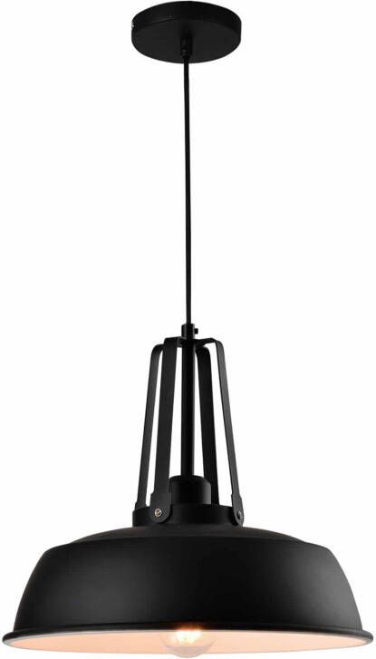 QUVIO Hanglamp industrieel Bolvormige kap Diameter 35 cm Zwart