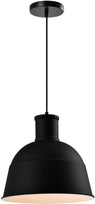 QUVIO Hanglamp industrieel Fabriekslamp rond D 33 cm Zwart