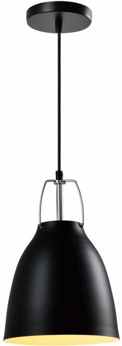 QUVIO Hanglamp industrieel Ronde kegel D 20 cm Zwart