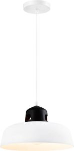 QUVIO Hanglamp industrieel Simplistisch design D 30 cm Wit en zwart