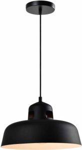 QUVIO Hanglamp industrieel Simplistisch design D 30 cm Zwart