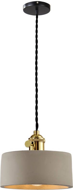 QUVIO Hanglamp landelijk Brede cilinder van beton Diameter 16 cm