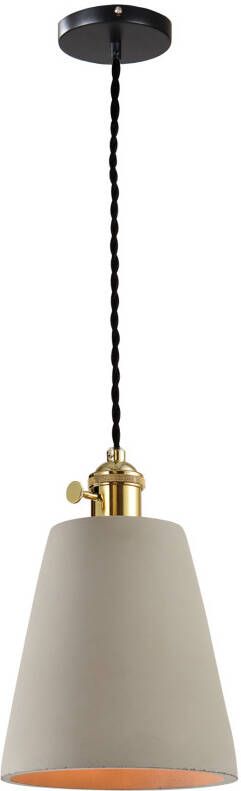 QUVIO Hanglamp landelijk Kegel van beton rond Diameter 15 cm