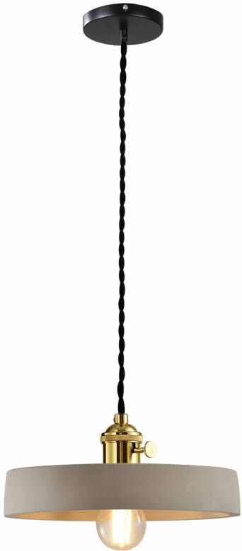 QUVIO Hanglamp landelijk Platte vorm van beton Diameter 21 cm