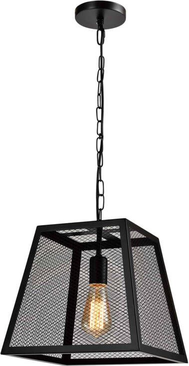 QUVIO Hanglamp landelijk Vierkante kooi draadstaal 30 x 30 x 27 5 cm