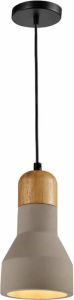QUVIO Hanglamp modern Bolvormig hout met beton Diameter 11 5 cm