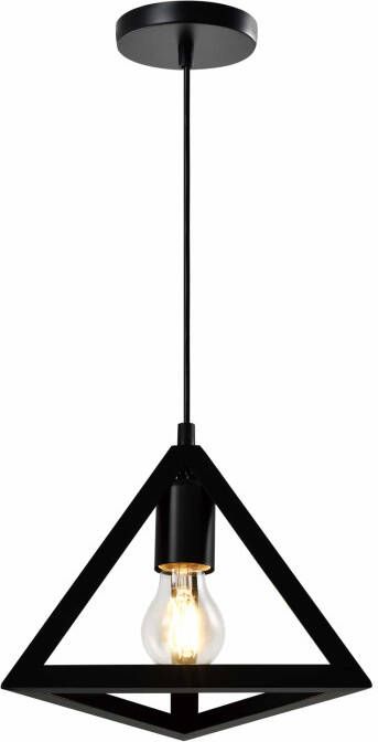 QUVIO Hanglamp modern Design lamp driehoek 25 x 25 x 19 cm Zwart