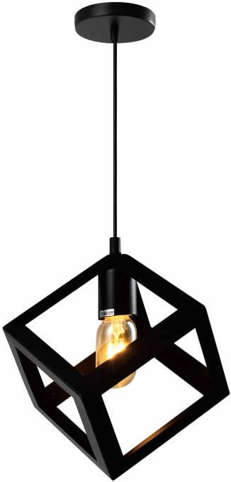 QUVIO Hanglamp met metalen frame vierkant zwart QUV5150L-BLACK