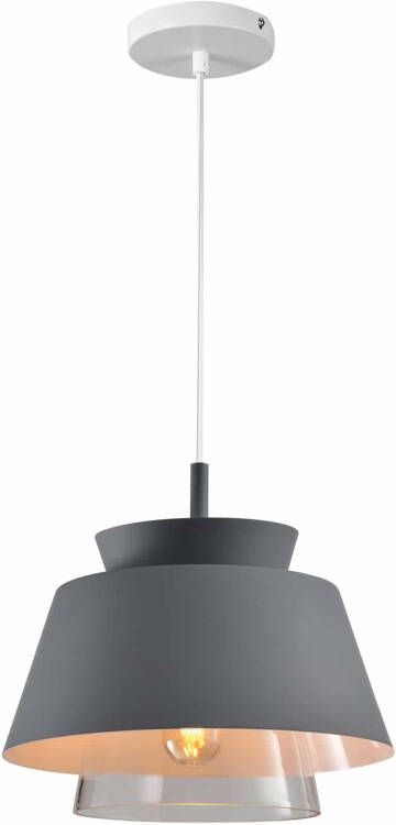 QUVIO Hanglamp modern Dubbele kap metaal en glas Diameter 29 cm