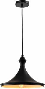 QUVIO Hanglamp modern Hoedvorm metaal met knop Diameter 32 cm