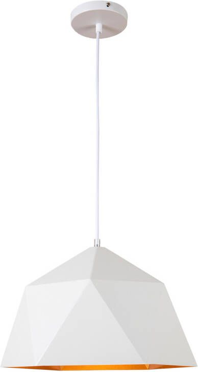 QUVIO Hanglamp modern Hoekig design Diameter 33 cm Wit