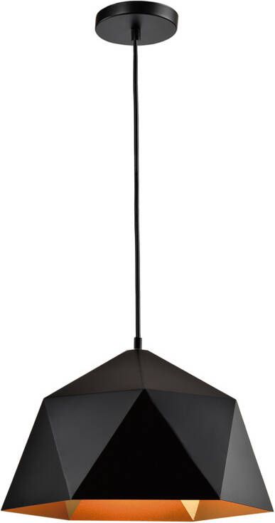 QUVIO Hanglamp modern Hoekig design Diameter 33 cm Zwart