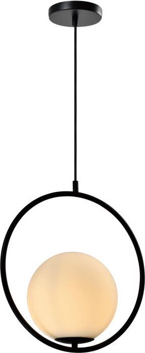 QUVIO Hanglamp modern Rond metalen frame D 35 cm Zwart
