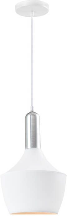 QUVIO Hanglamp modern Zilveren bovenkant D 25 cm Wit