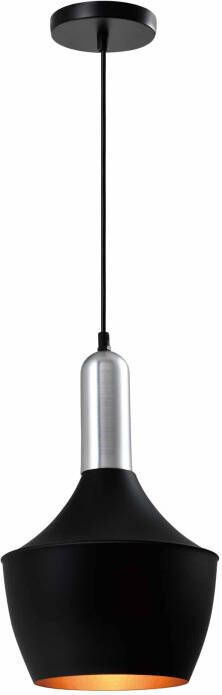 QUVIO Hanglamp modern Zilveren bovenkant D 25 cm Zwart