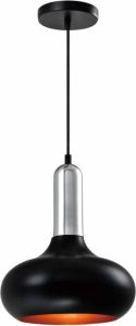 QUVIO Hanglamp retro Bolvorm Zilveren bovenkant D 25 cm Zwart