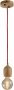 QUVIO Hanglamp retro Houten pendel met rood snoer Diameter 6 cm - Thumbnail 2