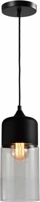 QUVIO Hanglamp retro Langwerpige kap van metaal en glas Diameter 13 cm - Foto 1