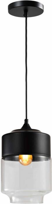 QUVIO Hanglamp retro Langwerpige kap van metaal en glas Diameter 18 cm - Foto 1