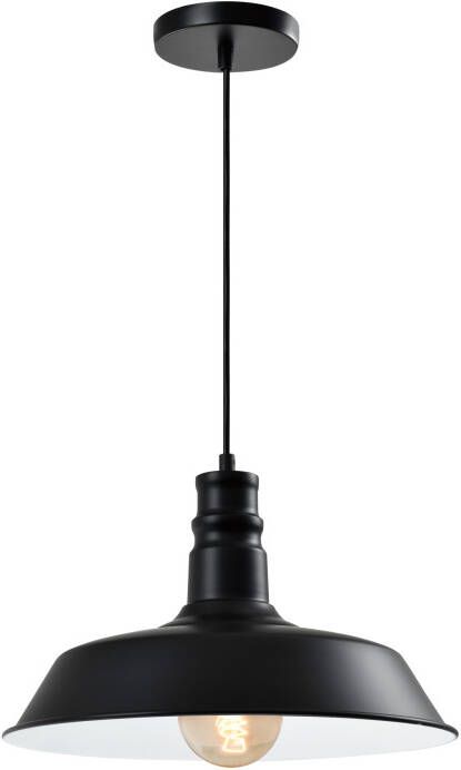 QUVIO Hanglamp retro Vintage cafe lamp D 36 cm Zwart