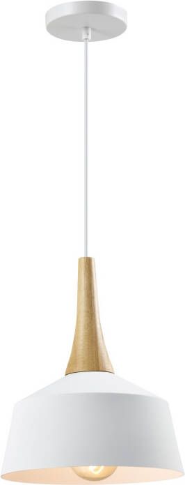 QUVIO Hanglamp Scandinavisch Minimalistisch Houten kop D 27 cm Wit