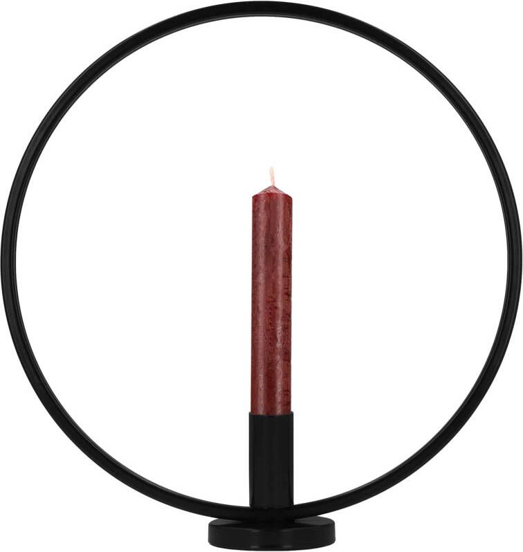 QUVIO Kandelaar Rond 29 cm Metaal Zwart