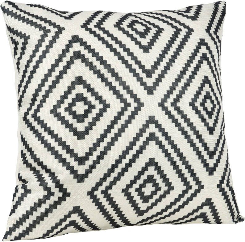 QUVIO Kussenhoes met ruit patroon 45 x 45 cm Zwart Beige