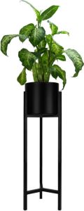 QUVIO Plantenstandaard inclusief pot Metaal 22 x 22 x 75 cm