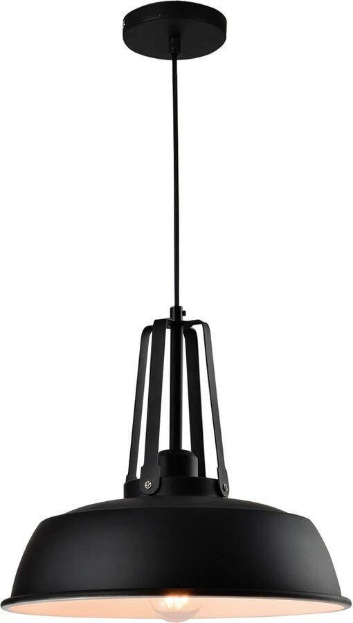 QUVIO Hanglamp industrieel Bolvormige kap Diameter 35 cm Zwart