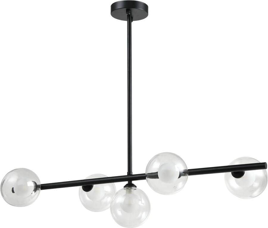 QUVIO Hanglamp met glazen bollen Metaal Glas Zwart