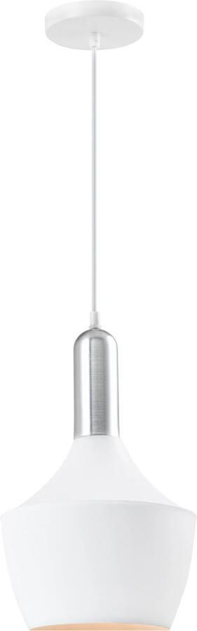 QUVIO Hanglamp modern Zilveren bovenkant D 25 cm Wit