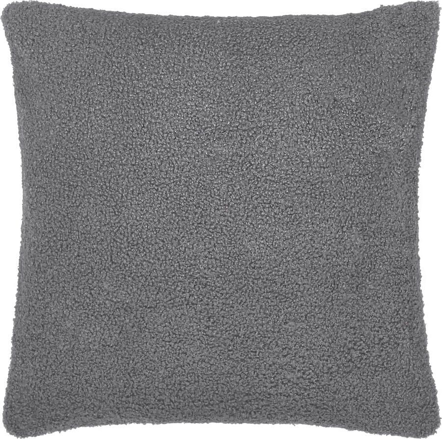 QUVIO Sierkussenhoes teddy 45x45cm Donker grijs